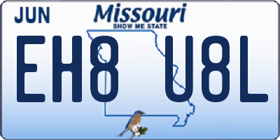 MO license plate EH8U8L