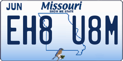 MO license plate EH8U8M