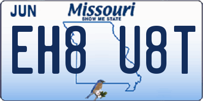 MO license plate EH8U8T