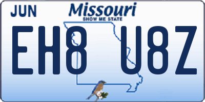 MO license plate EH8U8Z