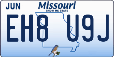 MO license plate EH8U9J