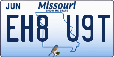 MO license plate EH8U9T