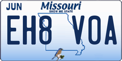 MO license plate EH8V0A