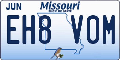 MO license plate EH8V0M