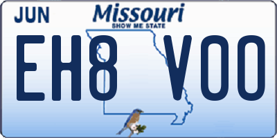 MO license plate EH8V0O