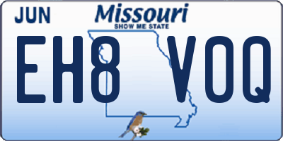 MO license plate EH8V0Q