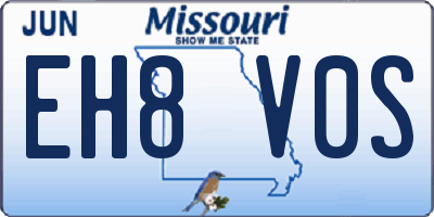 MO license plate EH8V0S