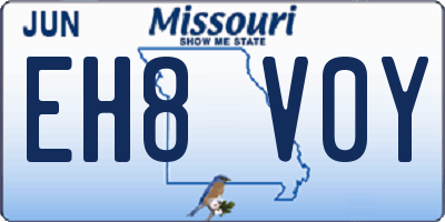 MO license plate EH8V0Y