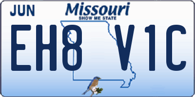 MO license plate EH8V1C