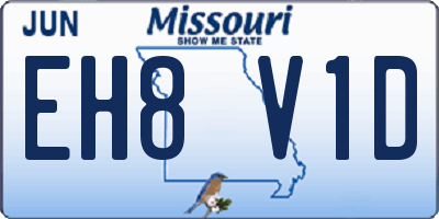 MO license plate EH8V1D