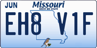MO license plate EH8V1F