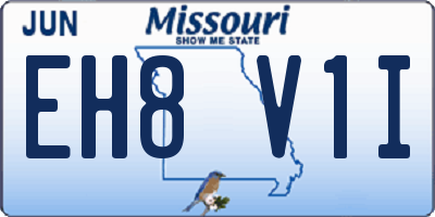 MO license plate EH8V1I