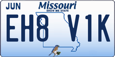 MO license plate EH8V1K