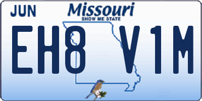 MO license plate EH8V1M
