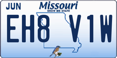 MO license plate EH8V1W