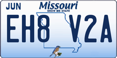 MO license plate EH8V2A