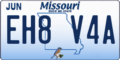MO license plate EH8V4A
