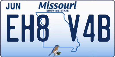 MO license plate EH8V4B