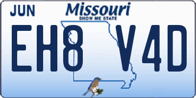 MO license plate EH8V4D