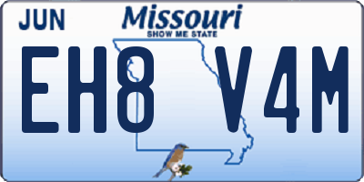 MO license plate EH8V4M
