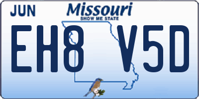 MO license plate EH8V5D