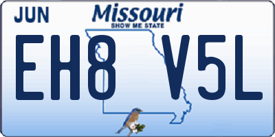 MO license plate EH8V5L