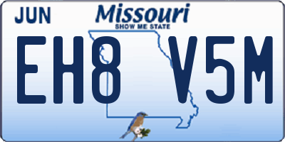 MO license plate EH8V5M