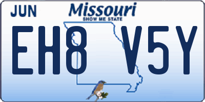 MO license plate EH8V5Y