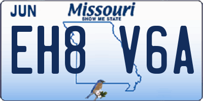 MO license plate EH8V6A