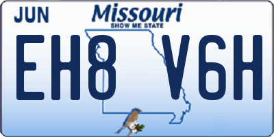 MO license plate EH8V6H