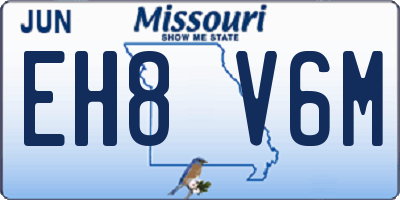 MO license plate EH8V6M