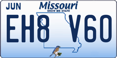 MO license plate EH8V6O