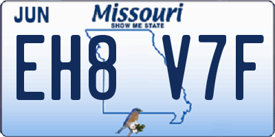 MO license plate EH8V7F