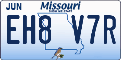 MO license plate EH8V7R