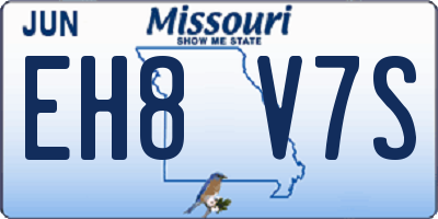 MO license plate EH8V7S