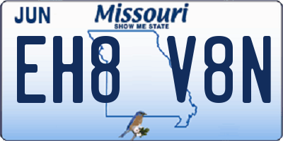 MO license plate EH8V8N