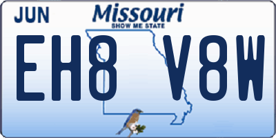 MO license plate EH8V8W