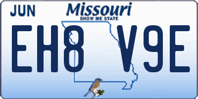 MO license plate EH8V9E