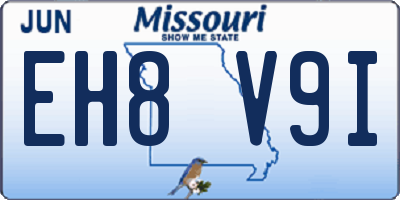 MO license plate EH8V9I