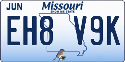 MO license plate EH8V9K