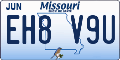 MO license plate EH8V9U