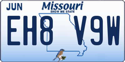 MO license plate EH8V9W