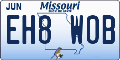 MO license plate EH8W0B