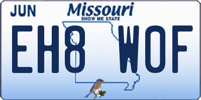 MO license plate EH8W0F