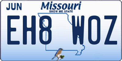 MO license plate EH8W0Z