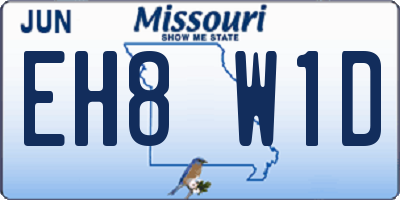 MO license plate EH8W1D