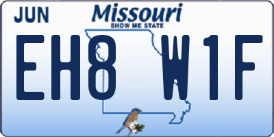 MO license plate EH8W1F