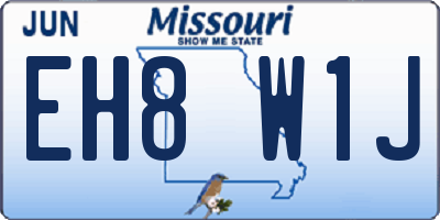 MO license plate EH8W1J