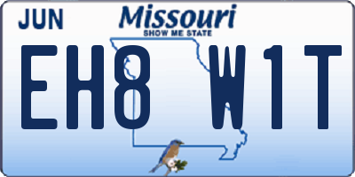 MO license plate EH8W1T