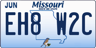 MO license plate EH8W2C